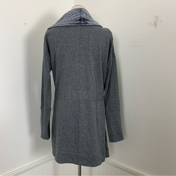 Soft Surroundings Lilas Gray Velvet Trim Cardigan Drawstring Waist Size M - Picture 6 of 16